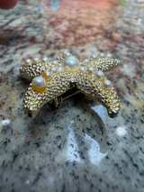 Vintage Faux Pearl Starfish Brooch - Image 3