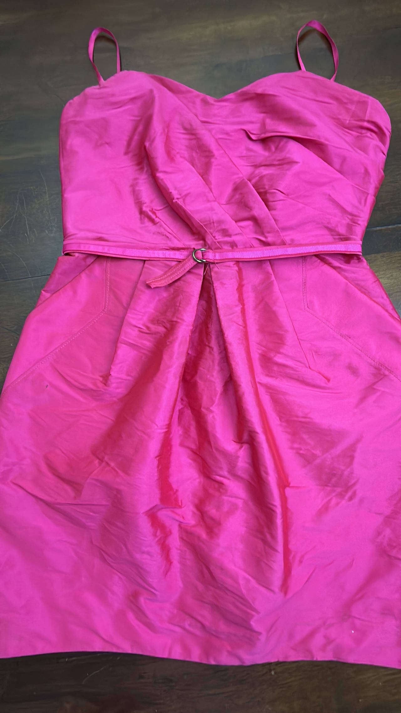 Aqua Dresses Taffeta Strapless Dress in Bright Pink