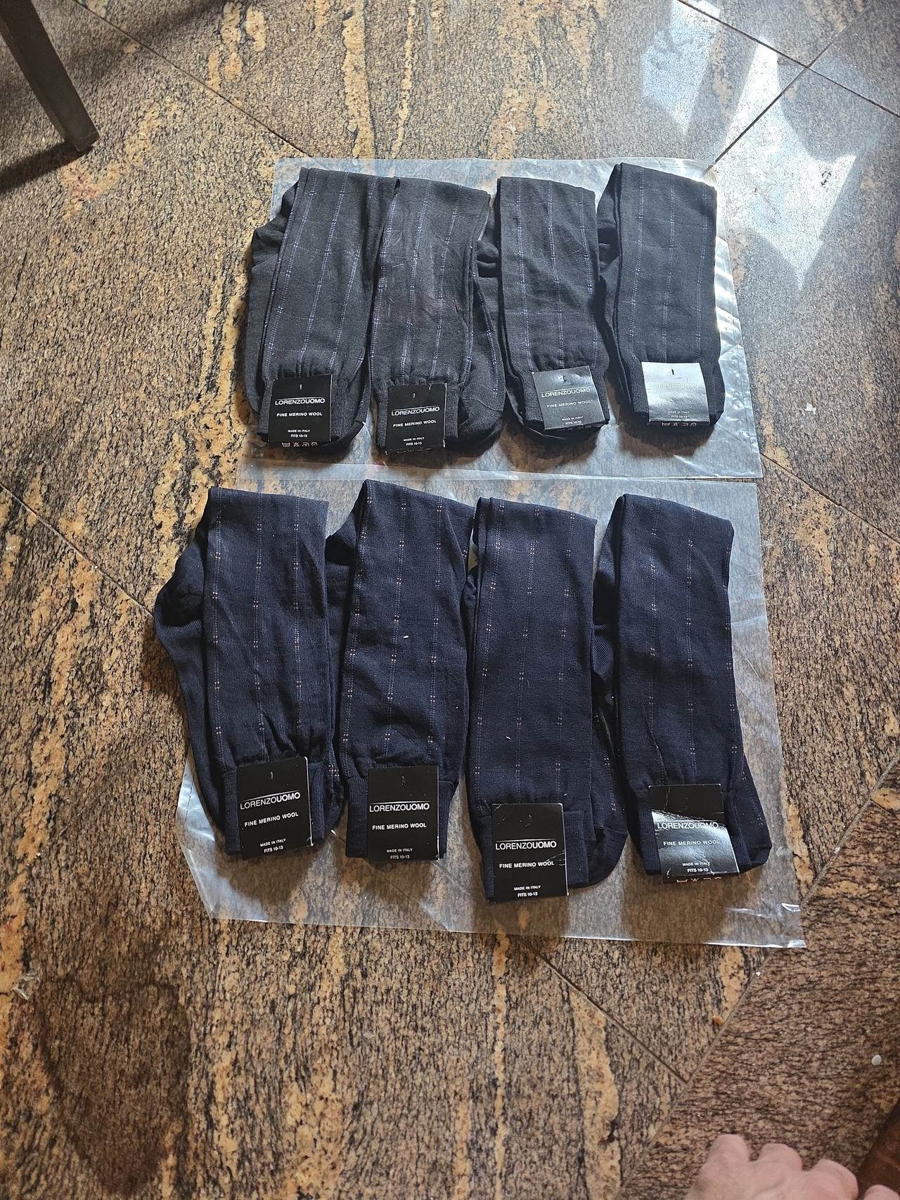 Lorenzuomo Fine Merino Wool Dress Socks Lot of 8