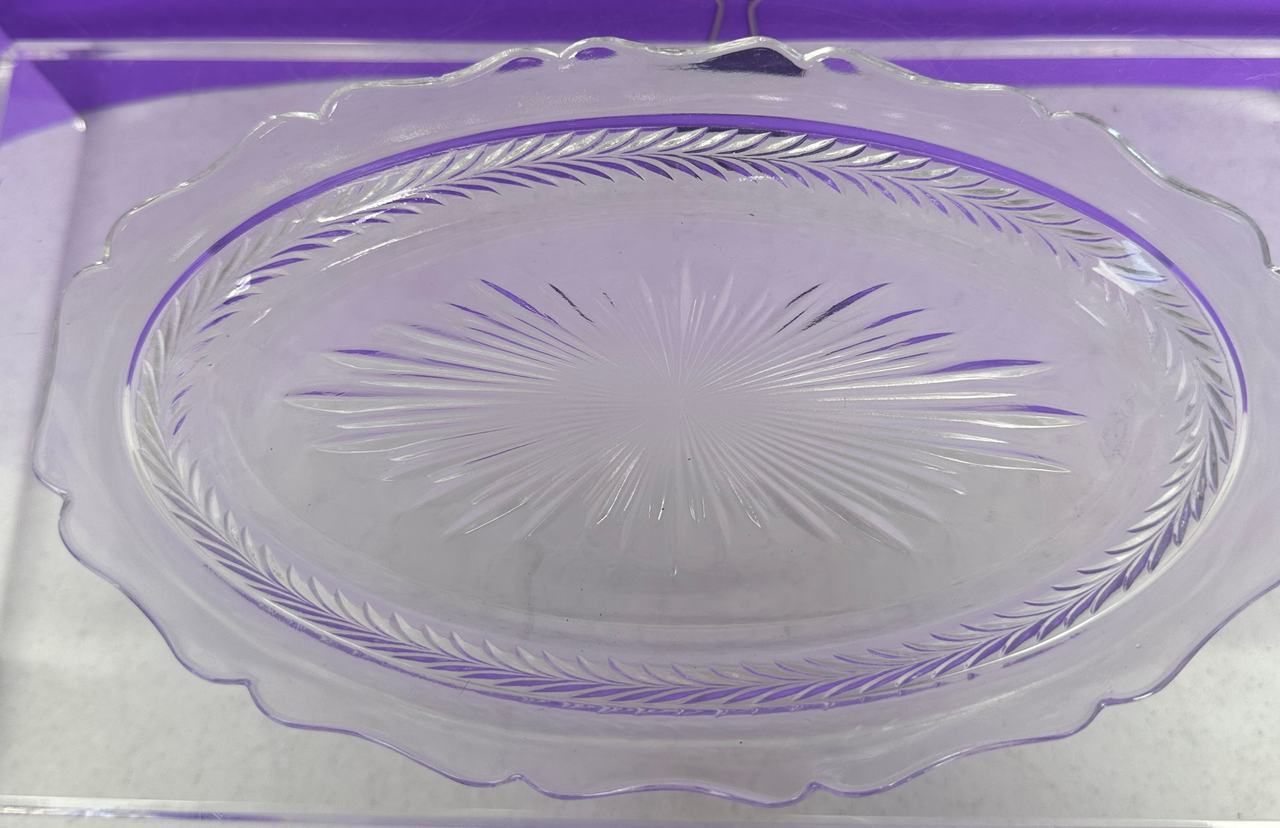Vintage Jeannette Glass Company Oval Serving Tray