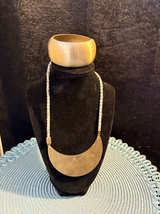 Brass Crescent Moon Necklace and Bangle Set - Image 1
