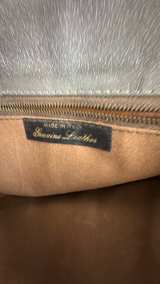 Italian Leather Grey Leather Bow Tie Clutch Bag - Image 2