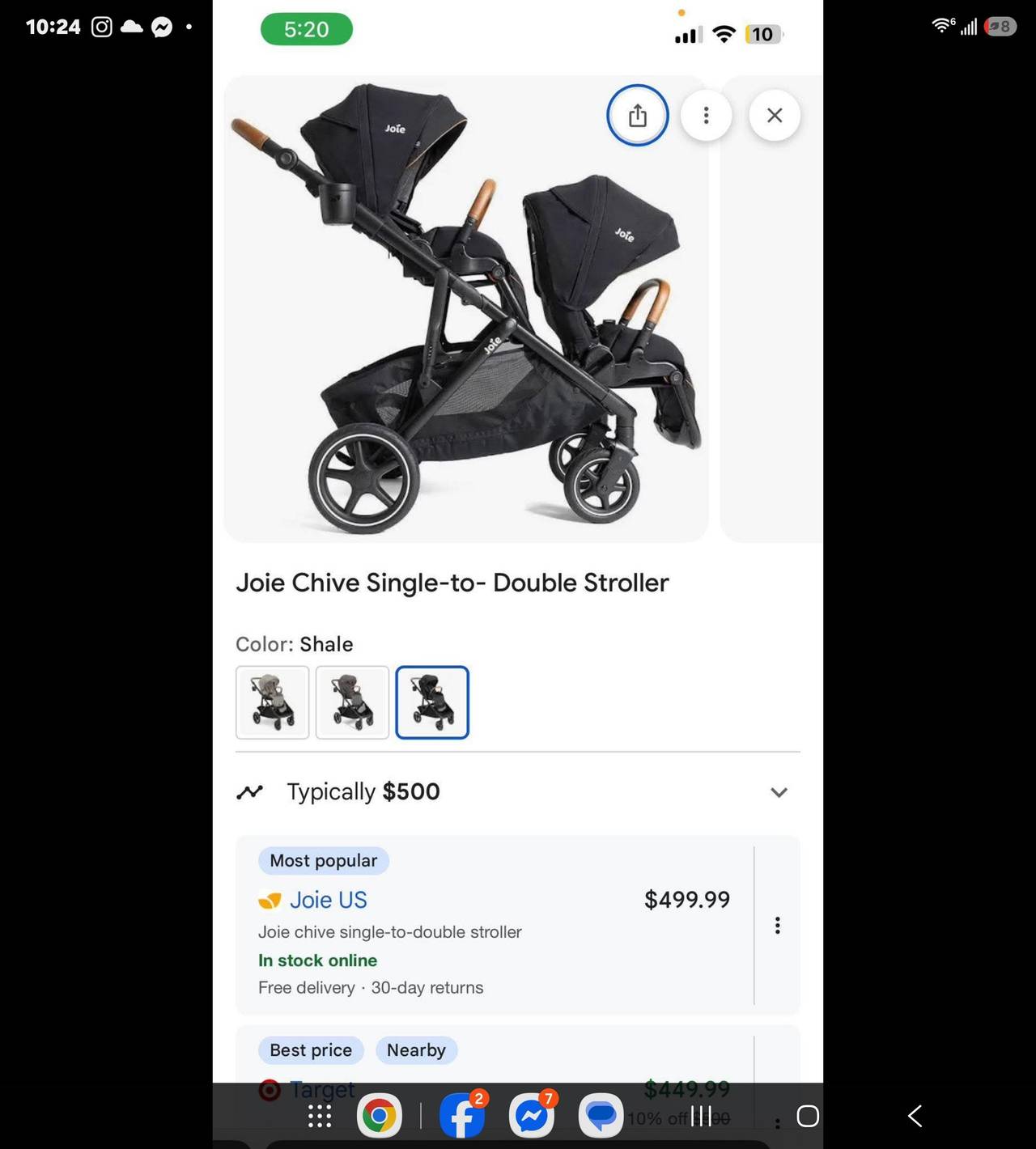 Joie Chive Single-to-Double Stroller