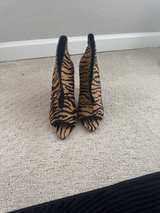 Aldo Tiger Print Peep-Toe Boots - Image 8