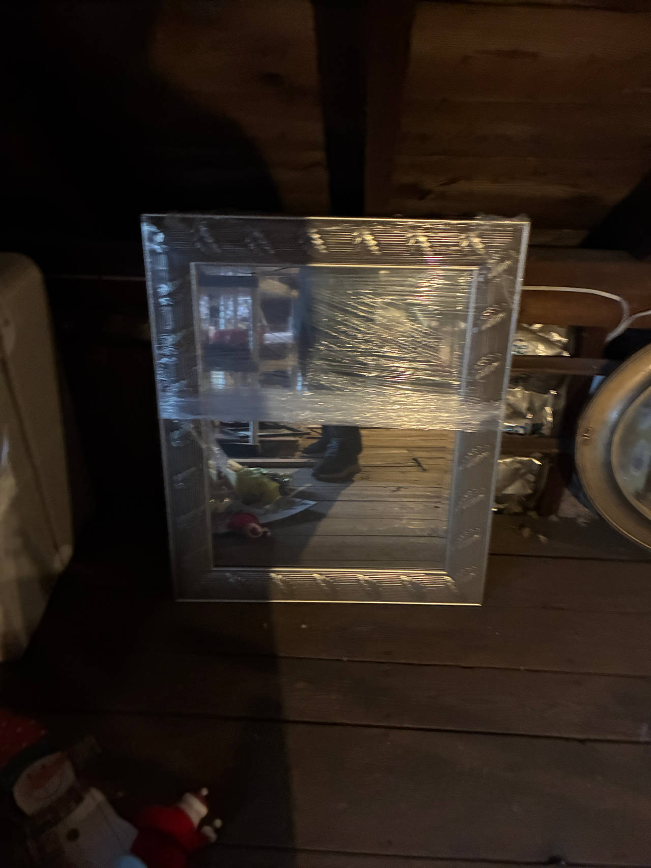 Silver Textured Frame Wall Mirror
