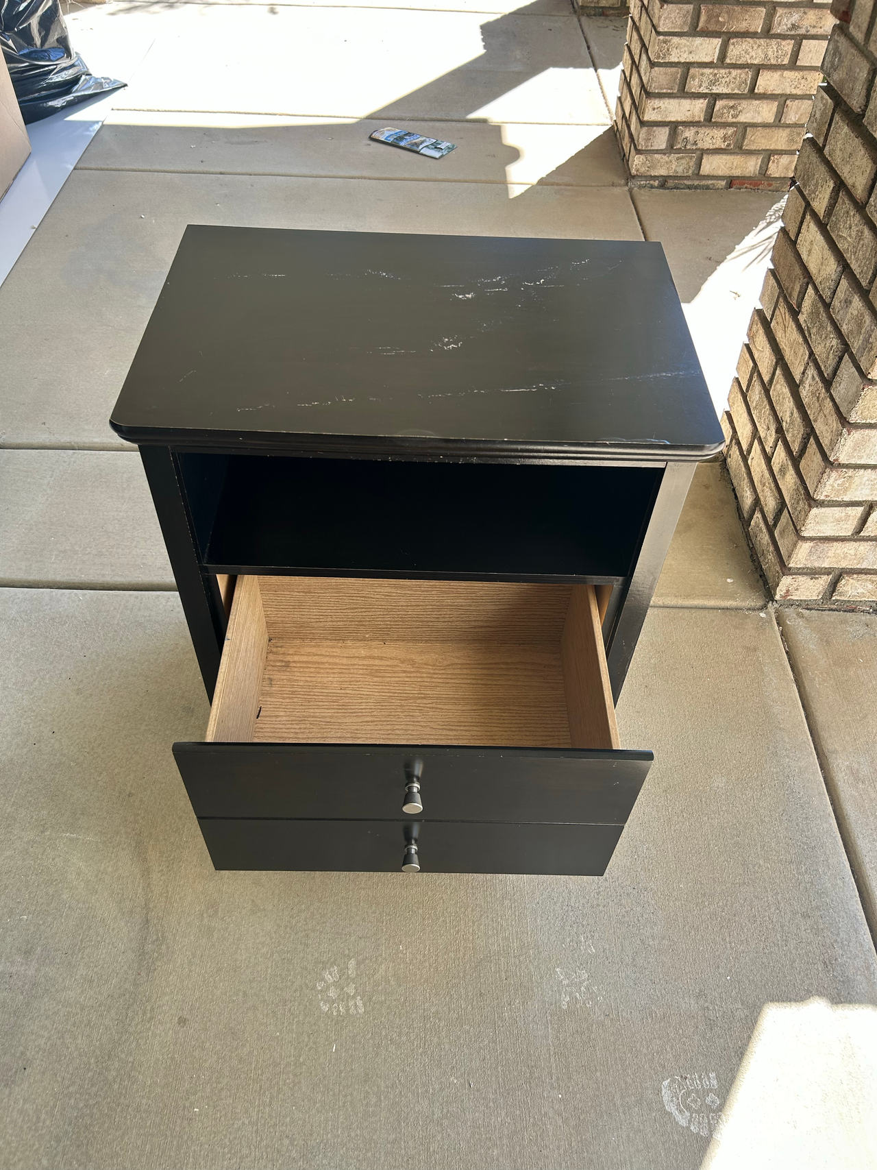 Black Wooden Nightstand