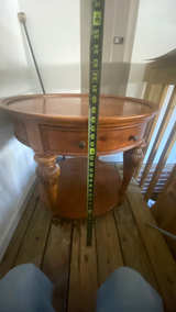 American Signature Regency Style Marquetry Round End Table - Image 3