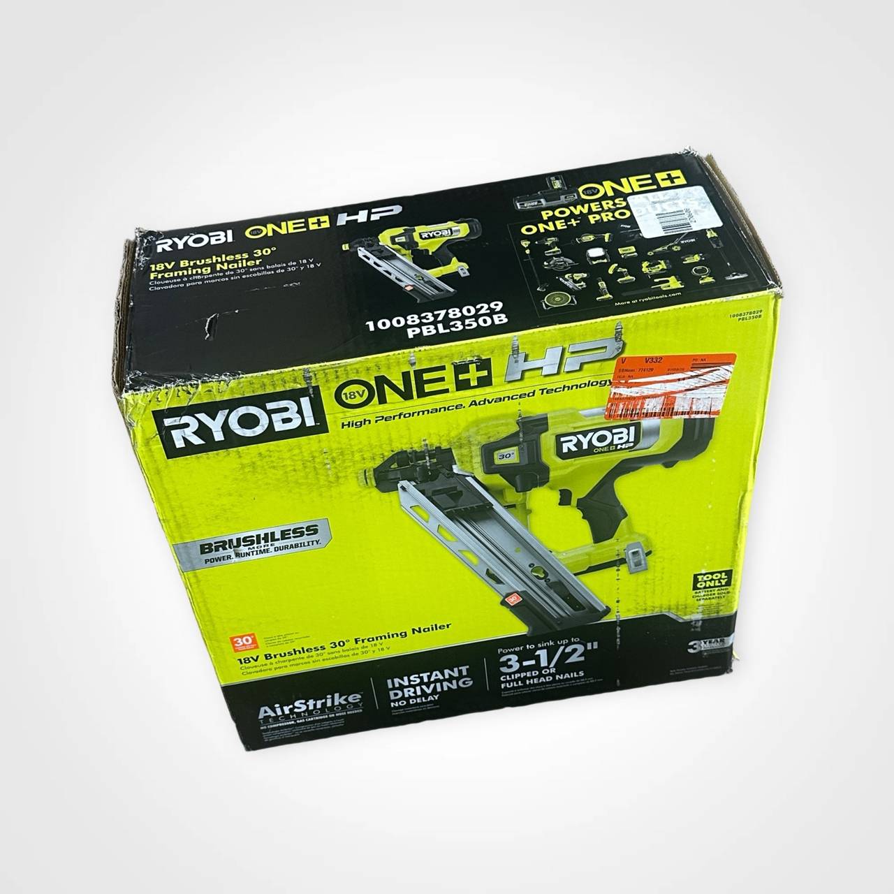 Ryobi ONE+ HP 18V Brushless 30° Framing Nailer