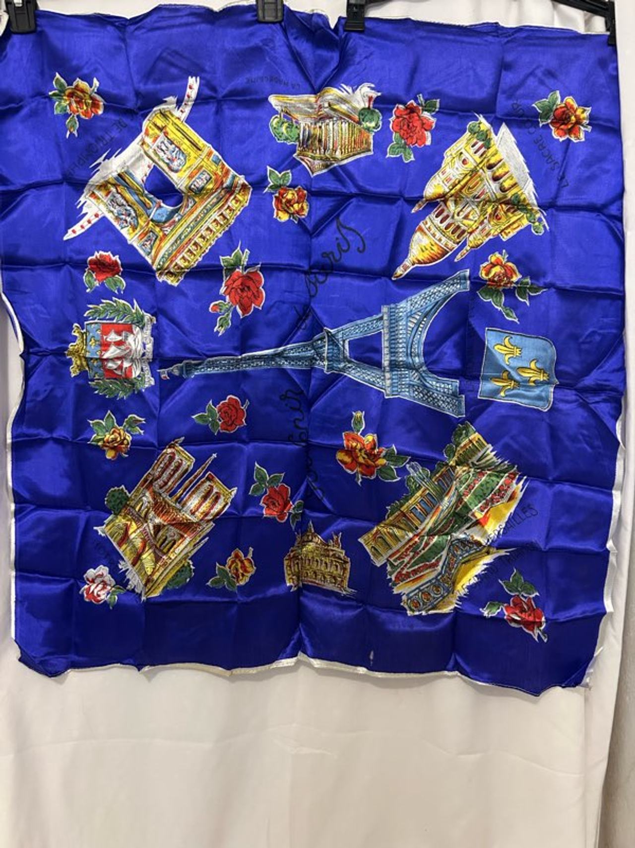 Vintage Paris Landmark Souvenir Scarf