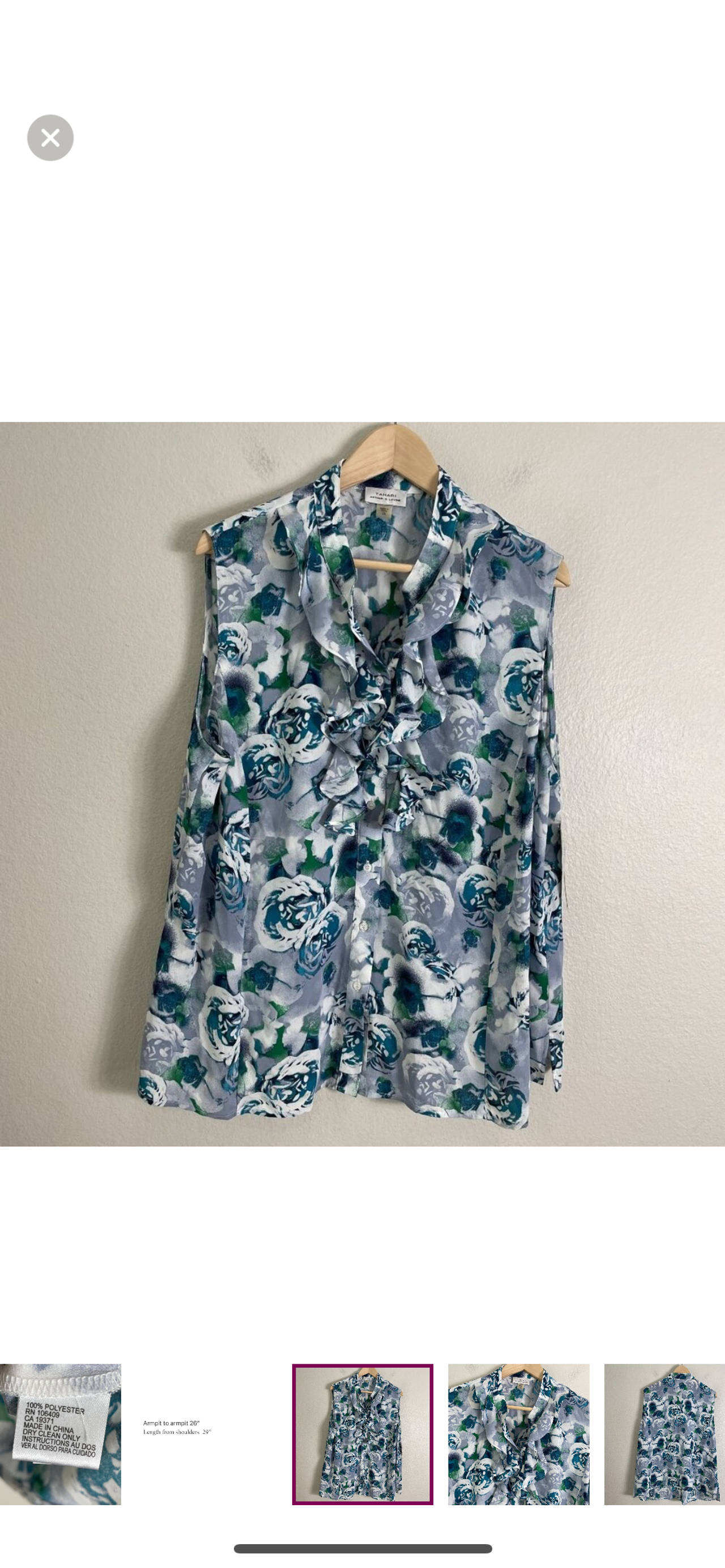 Tahari ASL Women’s Floral Ruffle Blouse