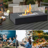 Table Top 150ml Rectangle Stainless Steel Tabletop Fireplace Windproof Four Side - Image 5