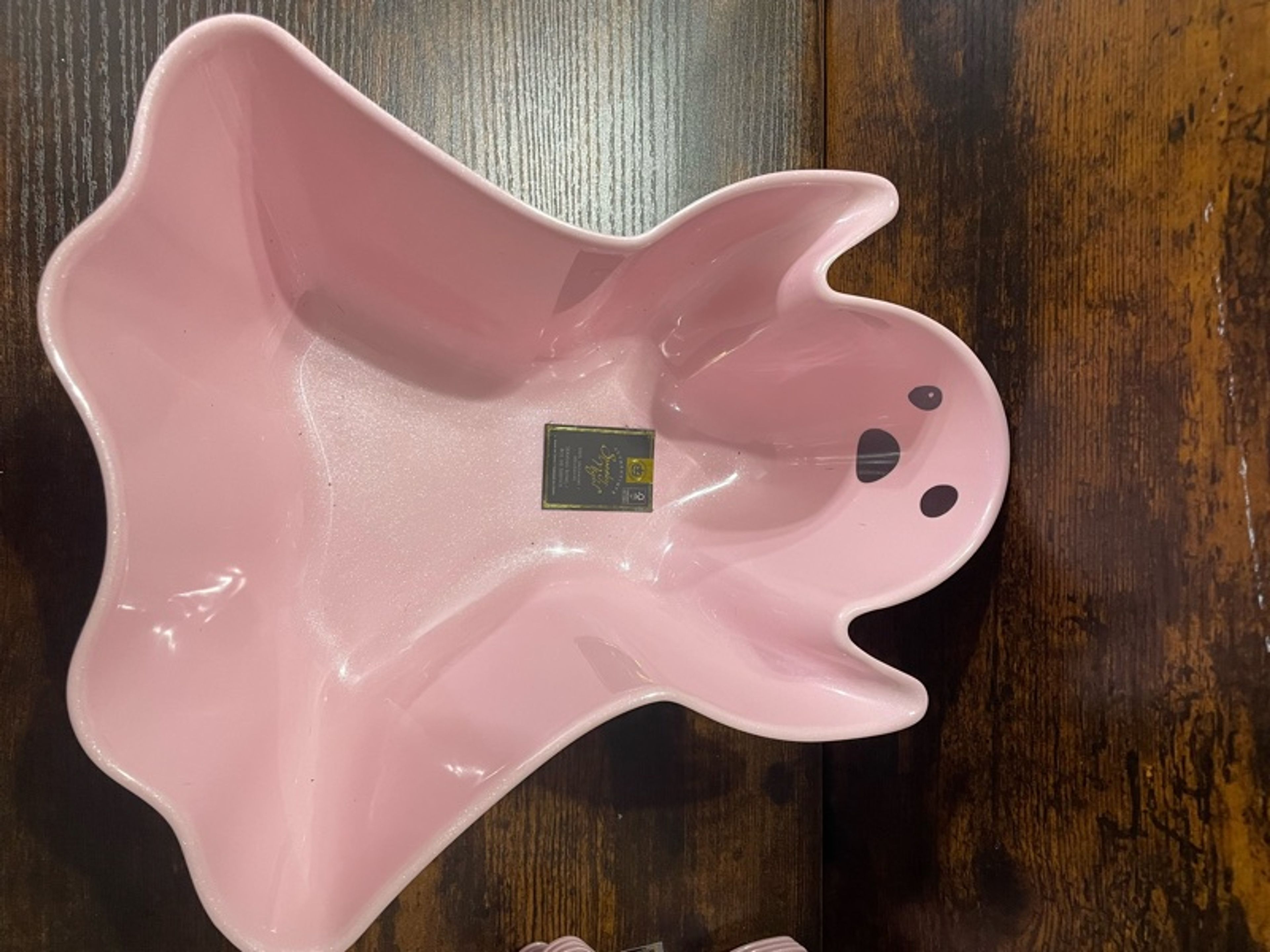 Spooky Night Pink Ghost Shaped Melamine Serving Bowl