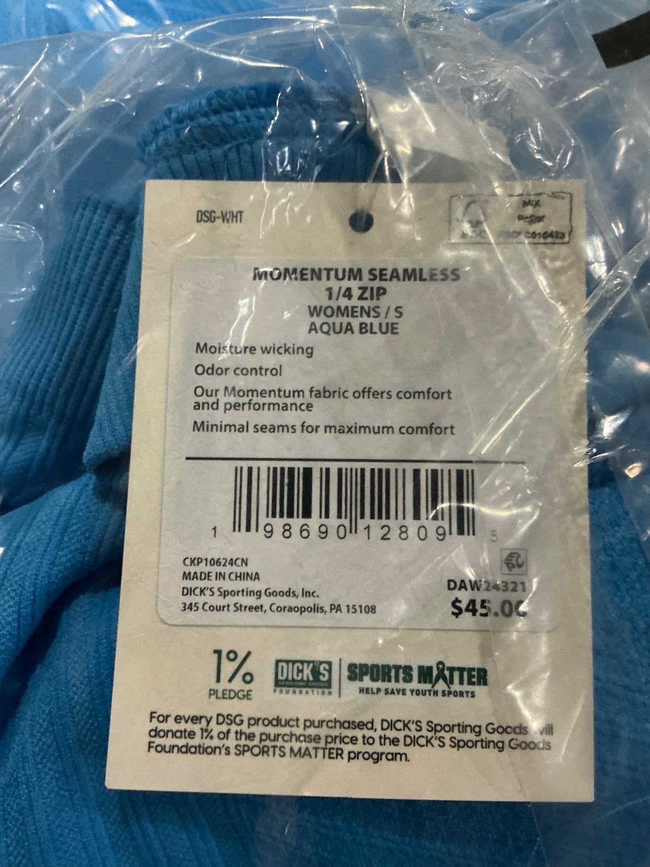 Women’s Momentum Seamless 1/4 Zip Size Sall