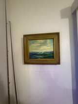 Vintage Seascape Oil Painting in Gold Frame - Image 1