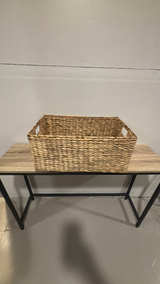 StorageWorks Water Hyacinth Rectangular Basket – Brown - Image 2