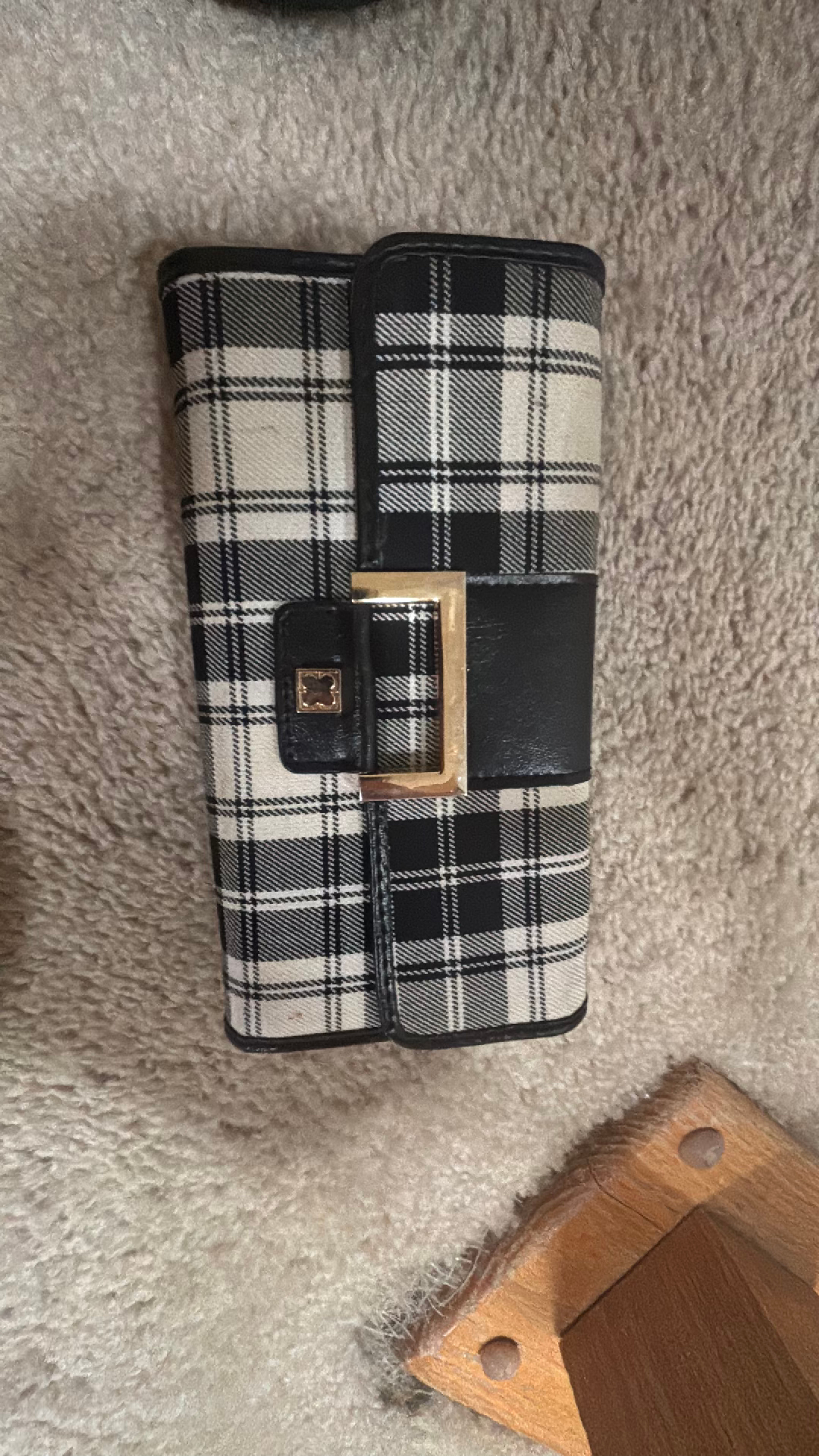 Patricia Nash Plaid Leather Wallet Black/White - Image 4