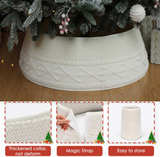 White Knit Malier Christmas Tree Collar, Xmas Tree Collar, Christmas Tree Collar - Image 4