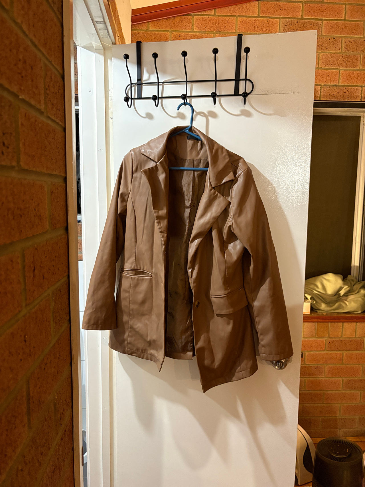 Brown Faux Leather Blazer