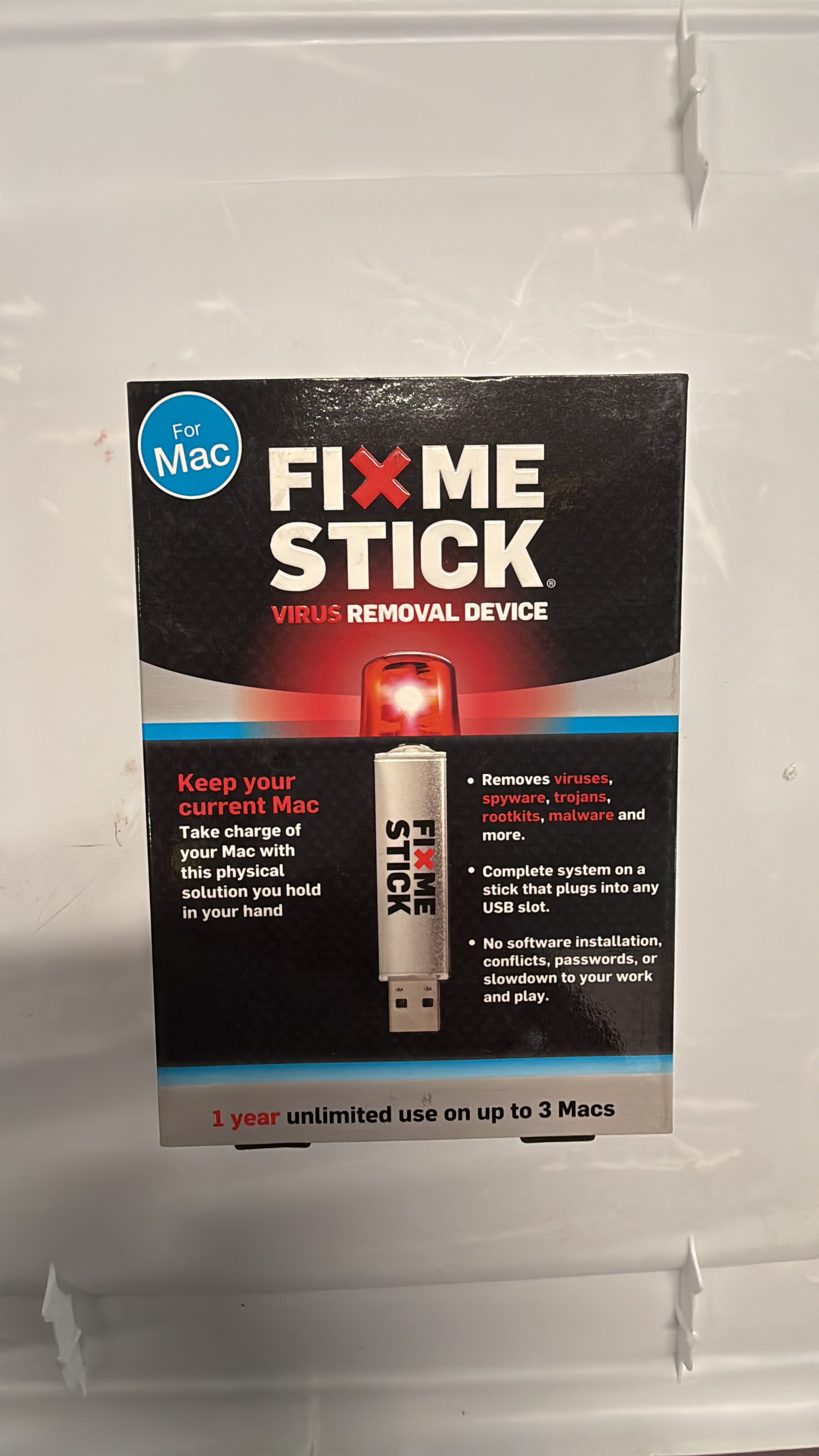 FixMeStick Virus Removal Device for Mac - 1 Year 3 Computers