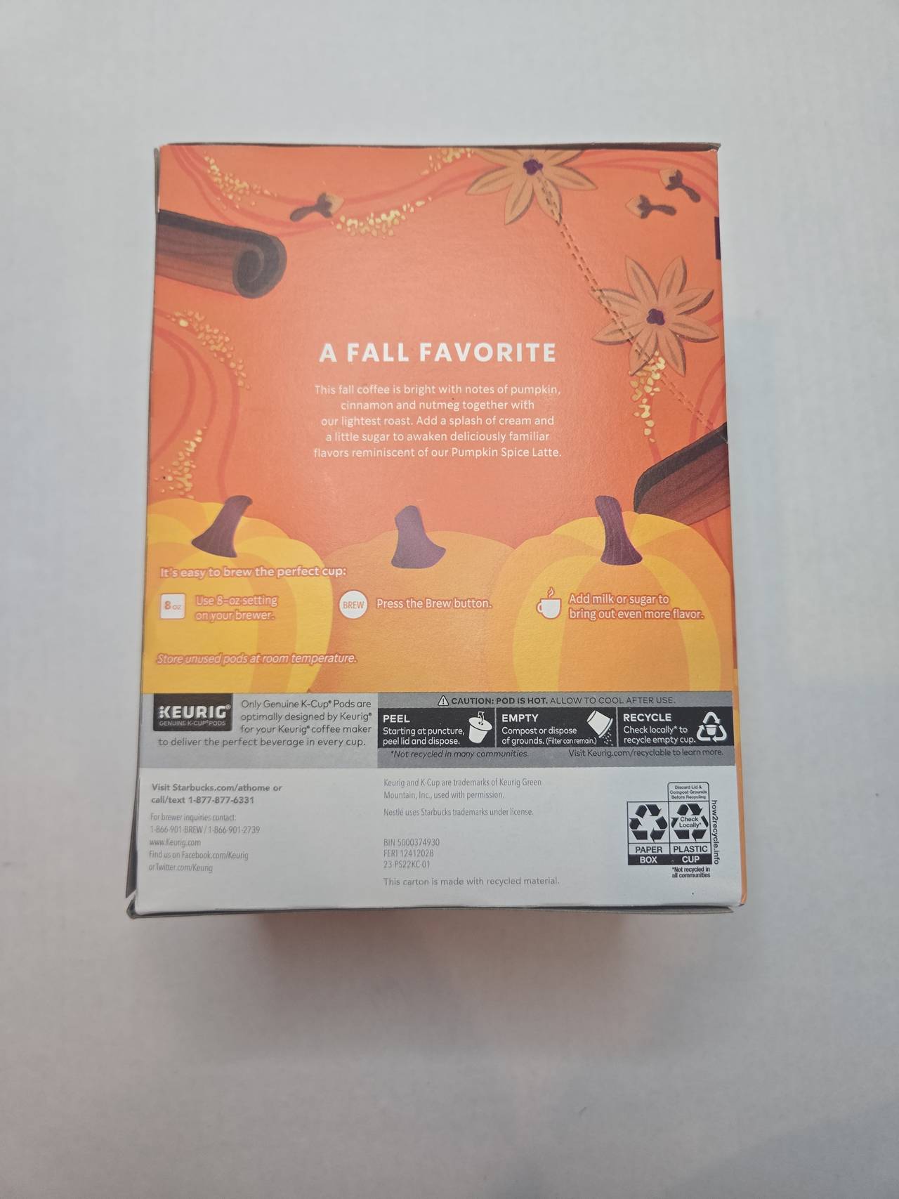 Starbucks Pumpkin Spice K-Cup Pods unopened