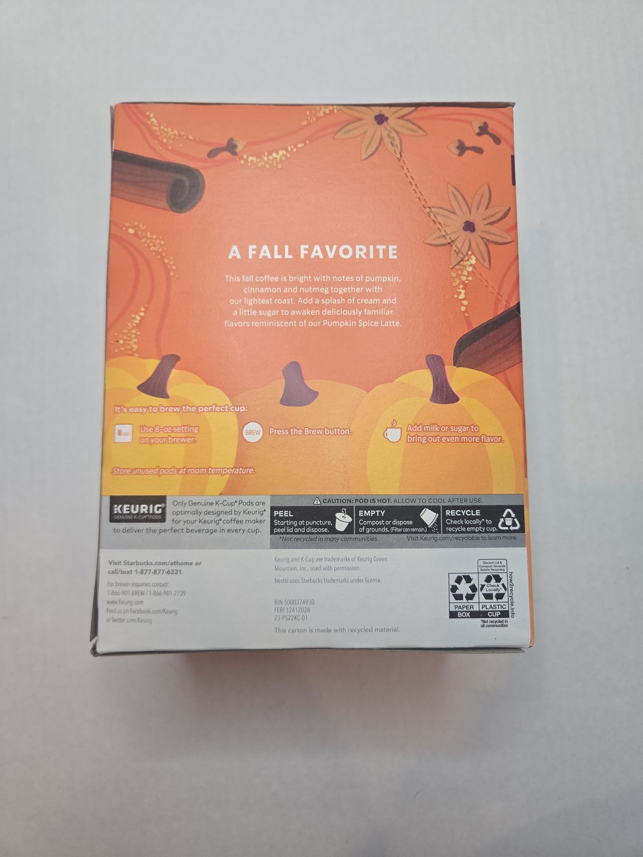 Starbucks Pumpkin Spice K-Cup Pods unopened