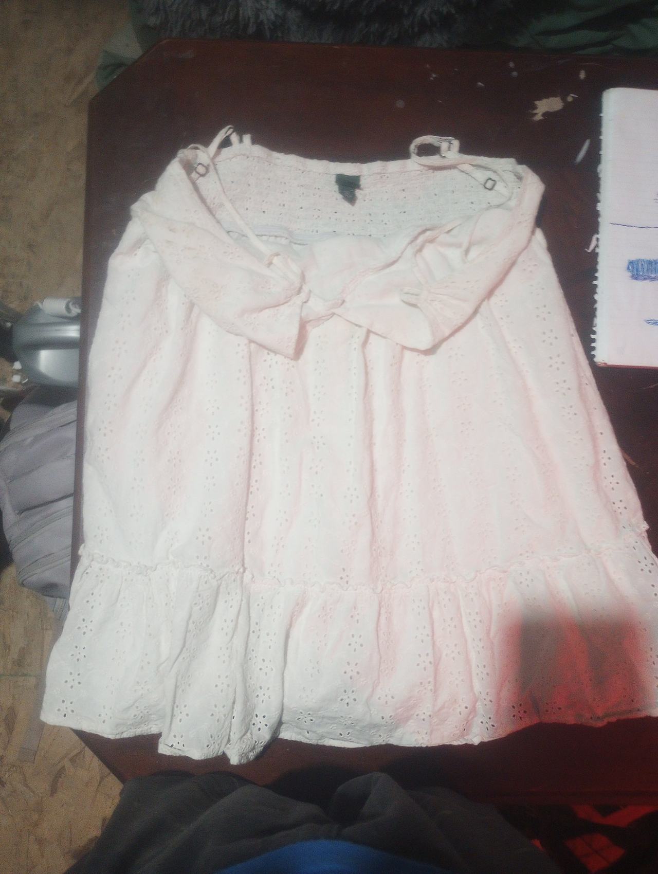 Wild Fable White Eyelet Off-the-Shoulder Top