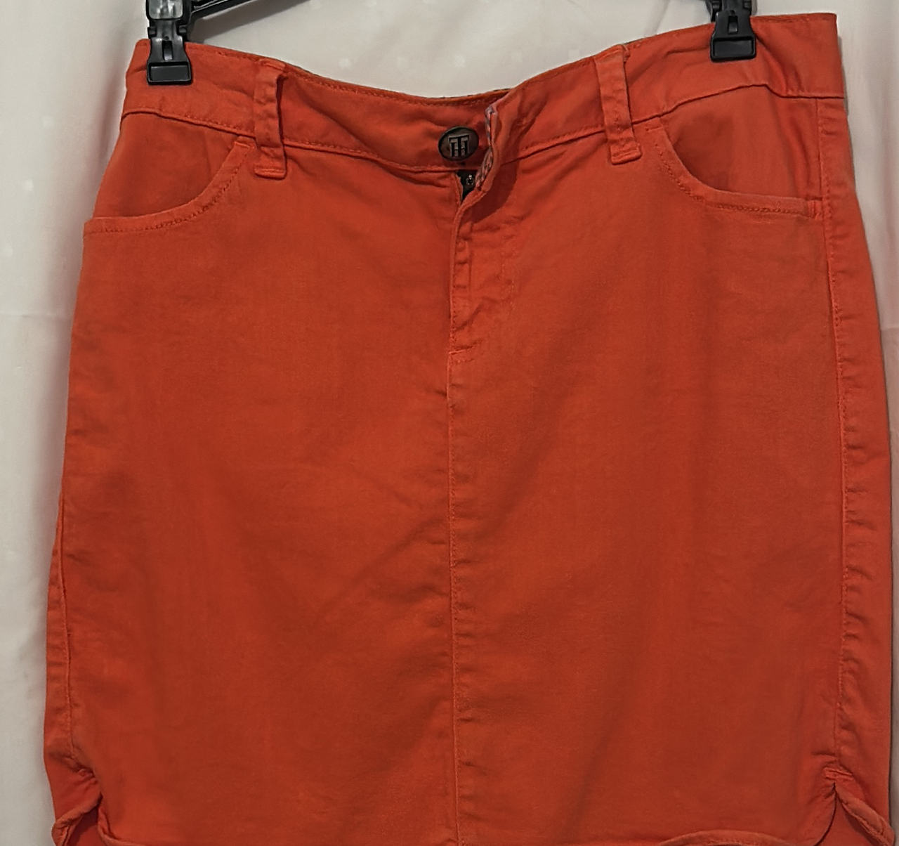 Tommy Hilfiger Orange Cotton Skirt