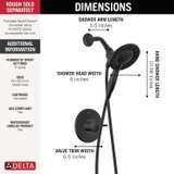Delta Faucet Albion 14 Series Single-Handle Shower Faucet Trim Kit with In2ition 2-in-1 Dual Shower Head - Image 5