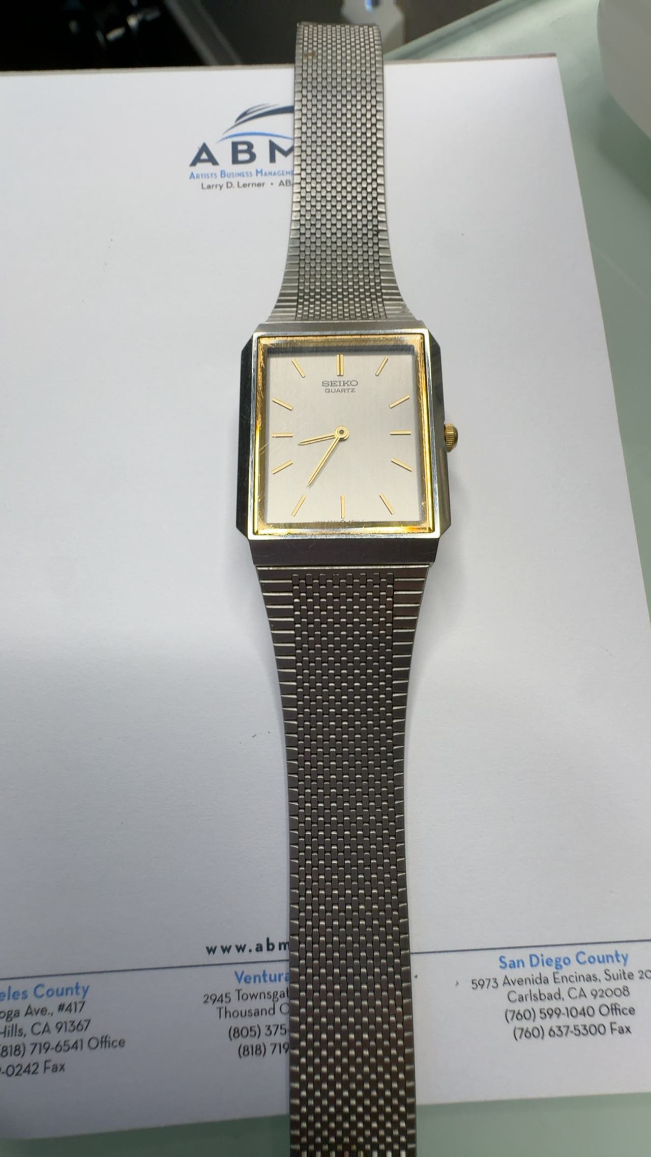 Seiko Dolce Gold Tank Watch