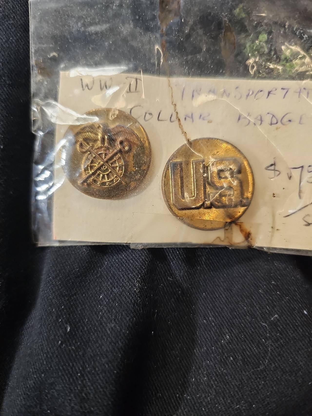 WWII US Army Transportation Corps Enlisted Collar Insignia Set