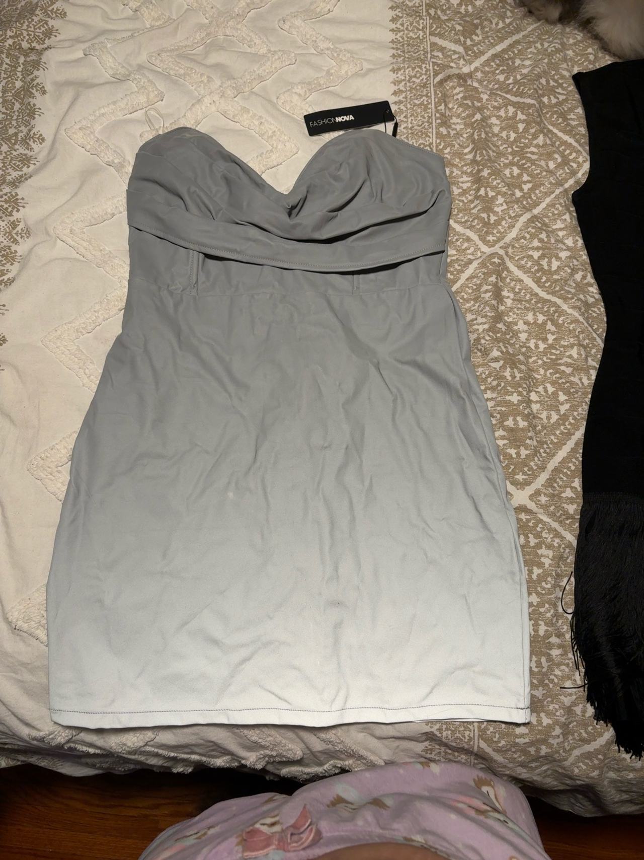 Fashion Nova Nora Babe Reflective Mini Dress Silver