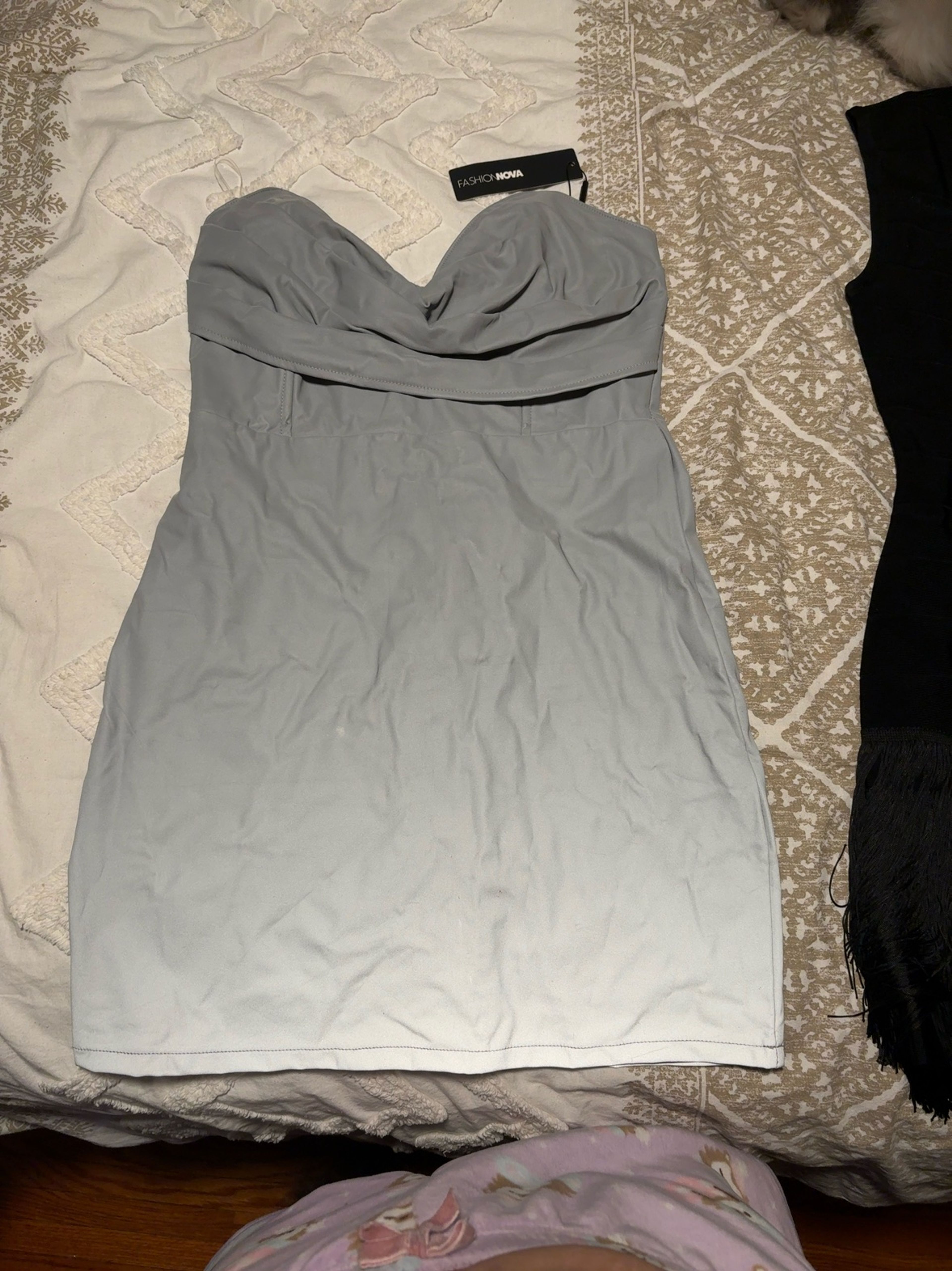 Fashion Nova Nora Babe Reflective Mini Dress Silver