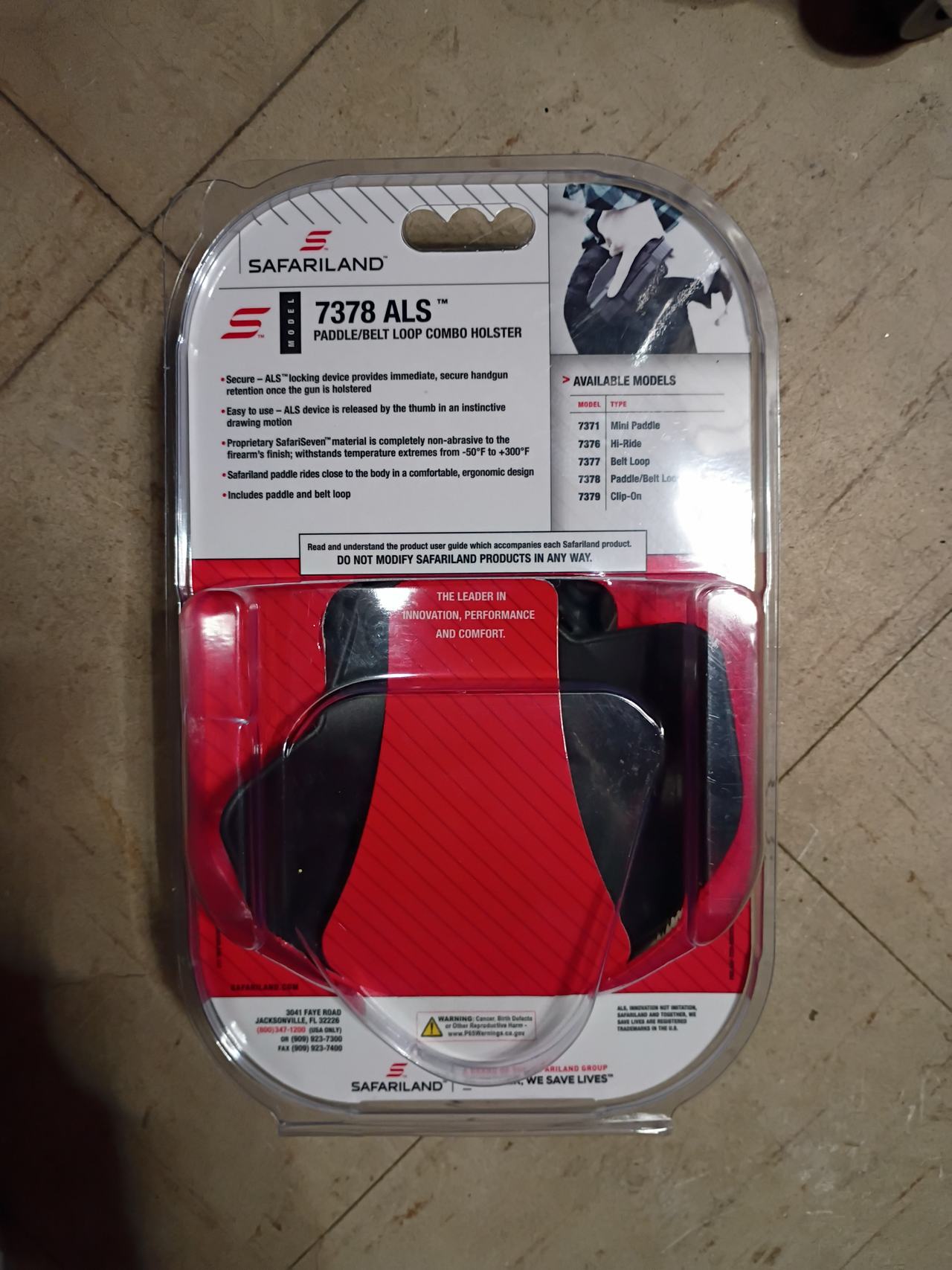 Safariland 7378 ALS Concealment Holster for Glock 17/22