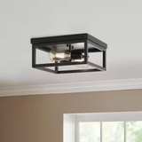 Hampton Bay 12.5 in. 2-Light Distressed Black Flush Mount - Image 6