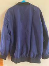 HHGKED Navy Blue Bomber Jacket Men’s Size M Lightweight Zip Flight Jacket - Image 3
