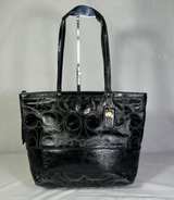 Coach Signature Patent Leather Tote Bag - Image 1