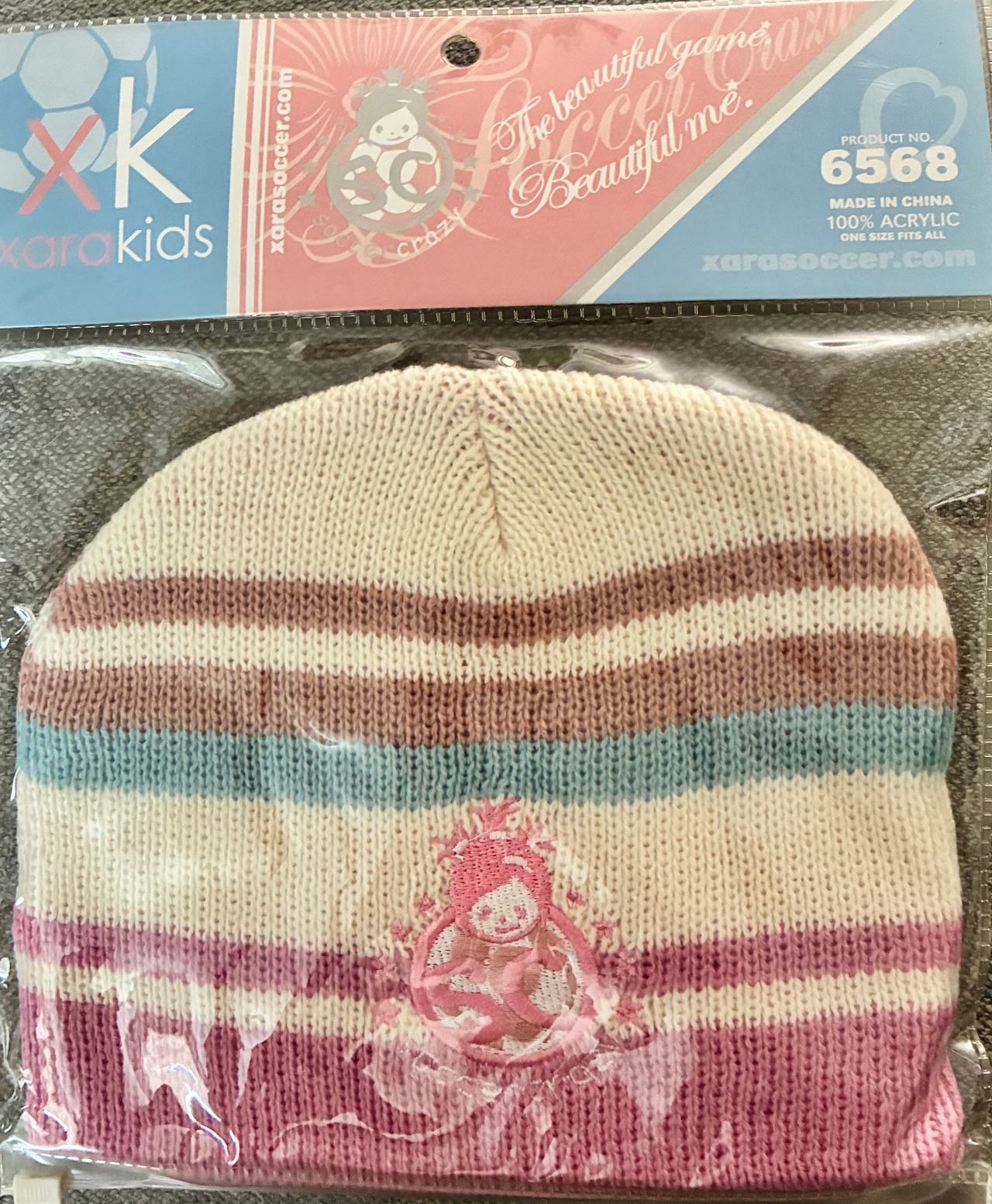 Xara Kids Soccer Crazy Striped Beanie