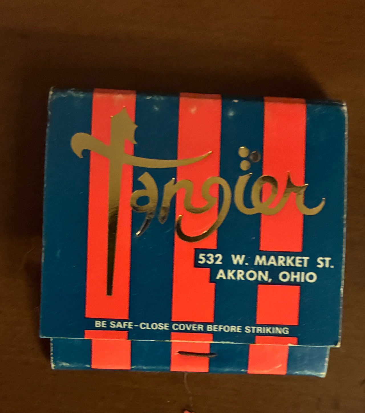 Vintage Tangier Restaurant Matchbook Akron Ohio