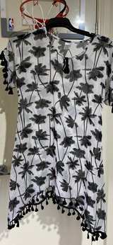 Preowned Size 14 Palm Tree Print Beach Cover Up Dress.  - Image 3