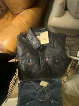 Levi's Leather Trucker Jacket Black - Image 1