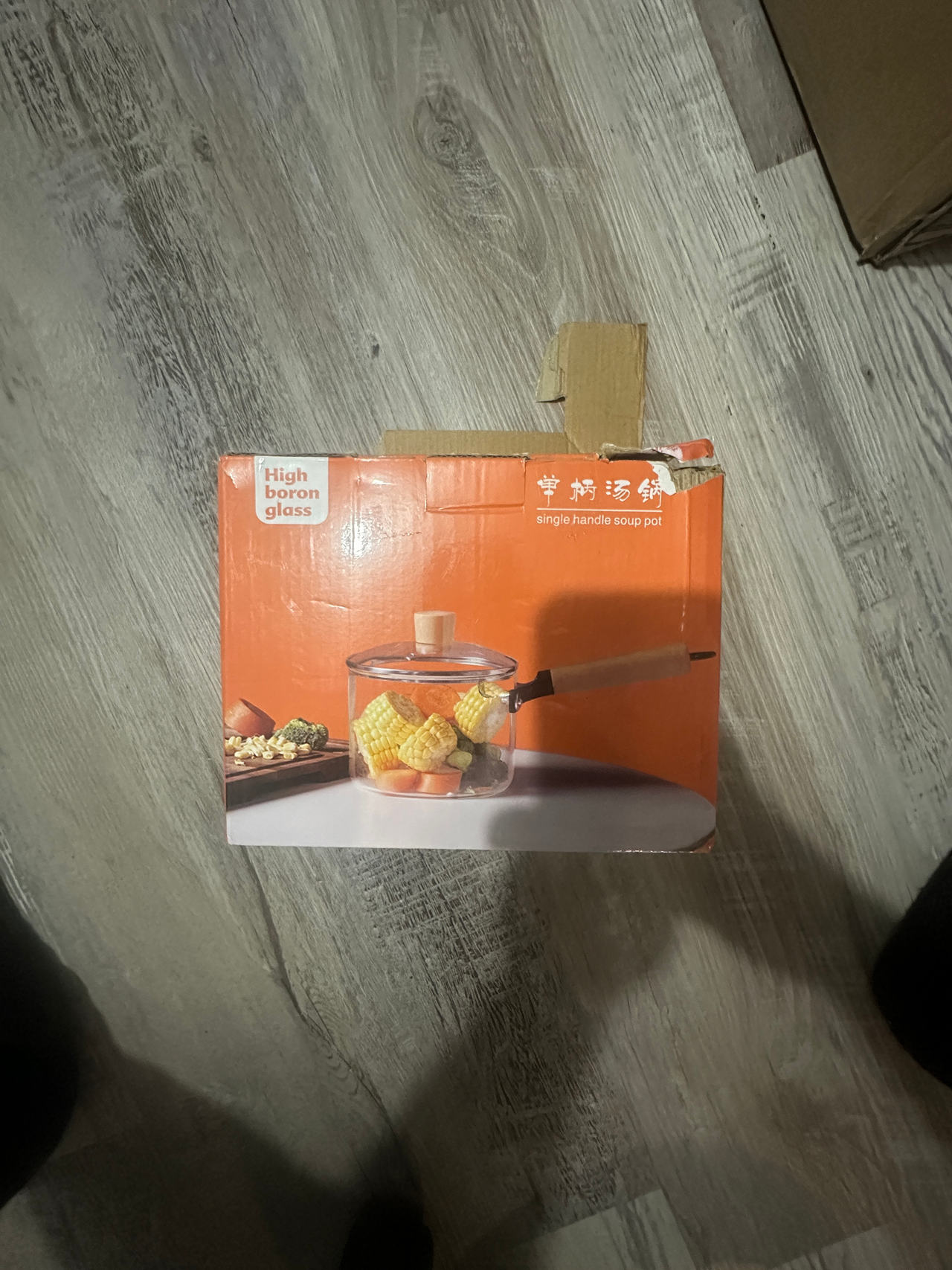 High Boron Glass Single Handle Soup Pot