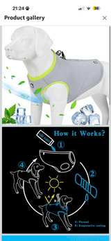 Dog Cooling Vest Harness Cooler Jacket With Adjustable Zipper For Dog XXL - Image 2