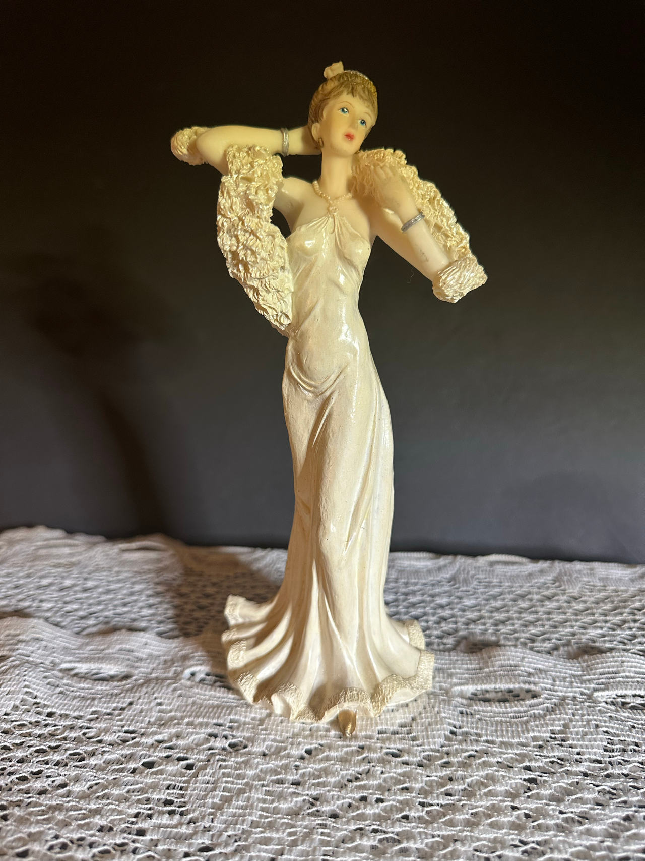 Vintage Art Deco Style Elegant Lady Figurine