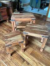Rustic Sheesham Nesting Tables set of 3 - Image 4
