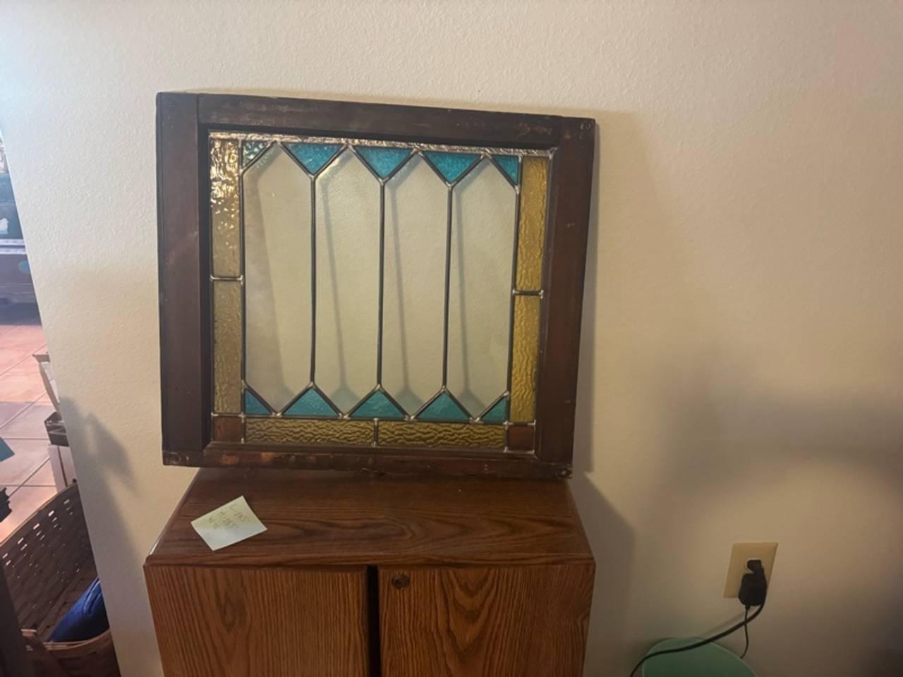 Antique Stained Glass Window Panel