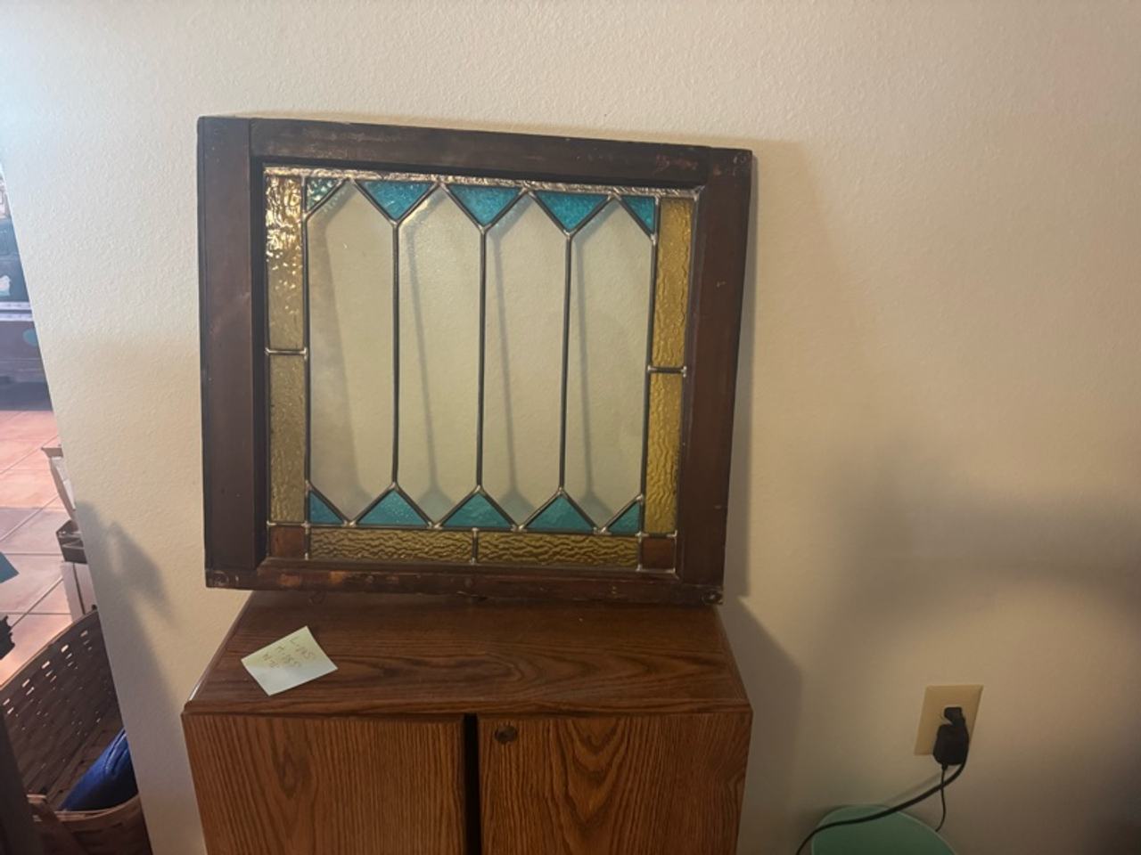 Antique Stained Glass Window Panel