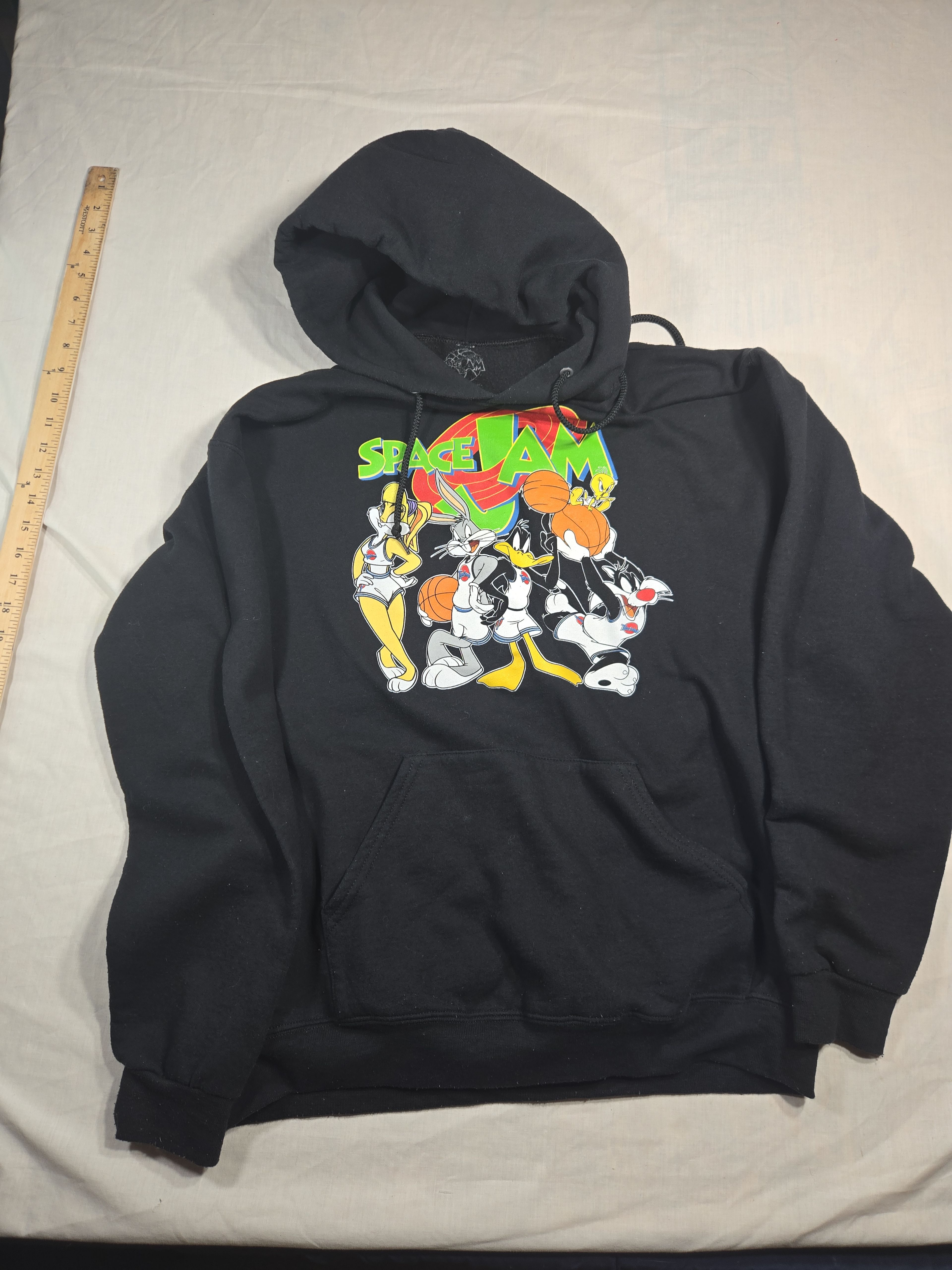 Space Jam Looney Tunes Graphic Hoodie Black Large - Image 4