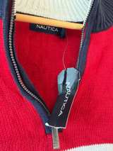 Nautica Colorblock Quarter-Zip Pullover Sweater XL - Image 2