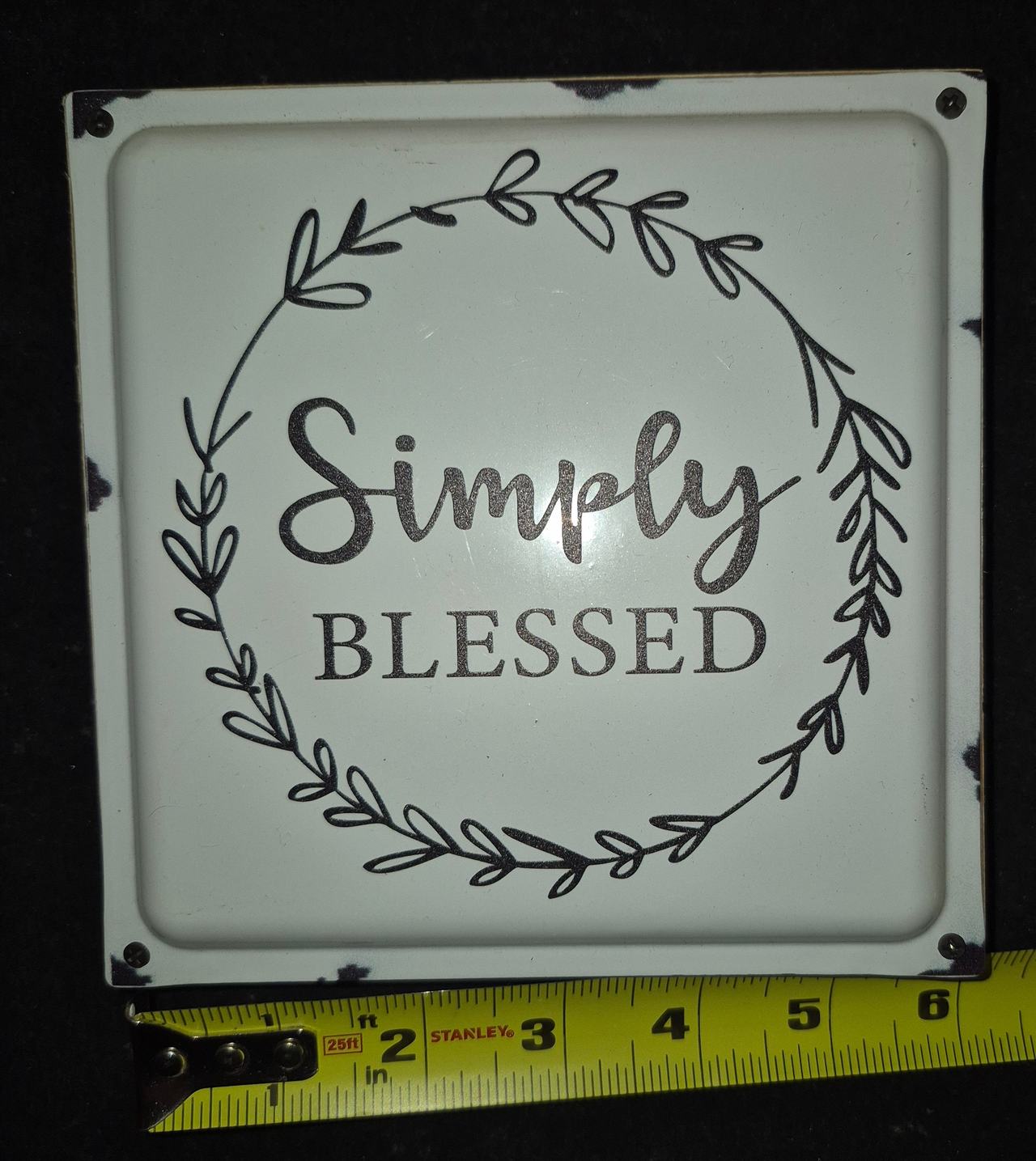 Simply Blessed Metal Enamel Wall Sign