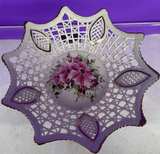 Vintage Romanian Porcelain Reticulated Bowl - Image 1